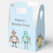 Trendy Colorful Robots Boy Birthday Party Bedankdoosjes (Geopend)