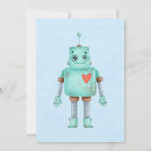 Trendy Colorful Robots Boy Birthday Party Invitati Kaart (Achterkant)