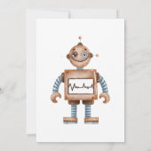 Trendy Colorful Robots Boy Birthday Party Kaart (Achterkant)