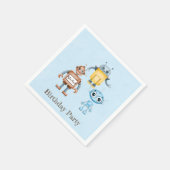 Trendy Colorful Robots Boy Birthday Party Servet (Hoek)