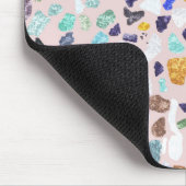 Trendy Colorful Shiny Stones Terrazzo Pink Design Muismat (Hoek)