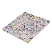 Trendy Colorful Shiny Stones Terrazzo Pink Design Tegeltje (Zijkant)