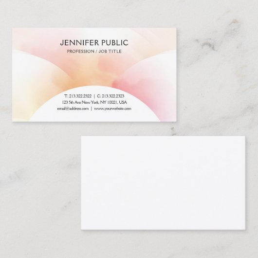 Trendy Colorful Simple Design Moderne Sjabloon Visitekaartje (Voorkant / Achterkant)