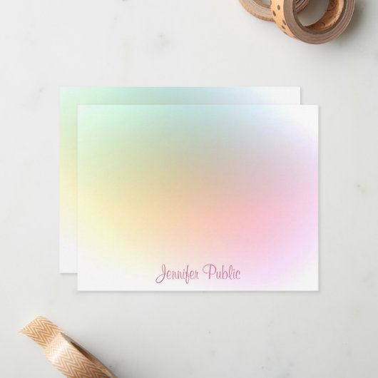 Trendy Colorful Sjabloon Calligraphy Script Modern (Voorkant / Achterkant in situ)