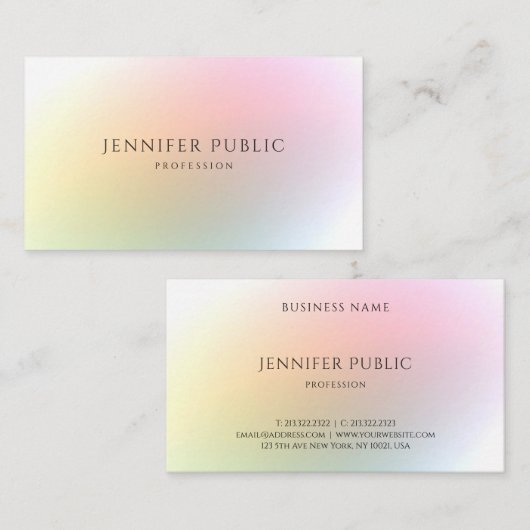 Trendy Colorful Sjabloon Modern elegant design Visitekaartje (Voorkant / Achterkant)