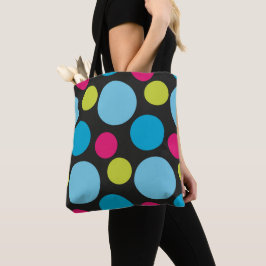 Trendy Colorful Stippen Modern Pattern Pink Blue F Tote Bag