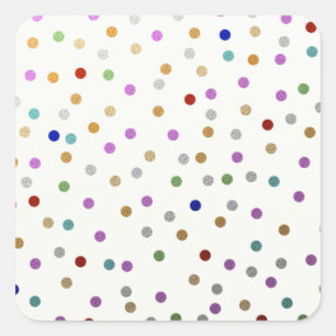 Trendy Colorful Stippen Pattern Vierkante Sticker