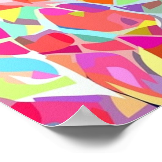 Trendy Colorful Tabby Cat Poster (Hoek)