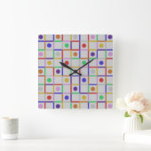 Trendy Colorful Vierkante Klok (Huis)