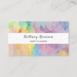 Trendy Colorful Waterverf Abstracte kunst Unieke Visitekaartje