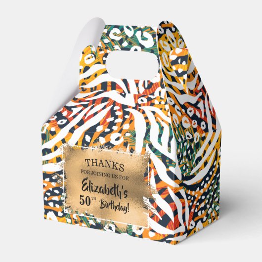 Trendy Colorful Zebra Animal Print Bedankdoosjes (Voorkant Zijde)