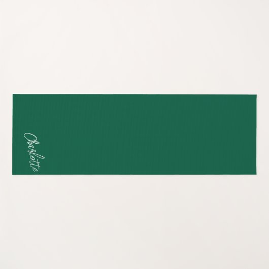 Trendy Colors Personalized Script Green Yogamat (Voorkant (horizontaal))