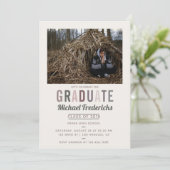Trendy colorway Photo Graduation Party-uitnodiging Kaart (Staand voorkant)