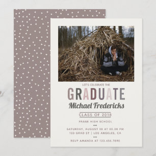 Trendy colorway Photo Graduation Party-uitnodiging Kaart