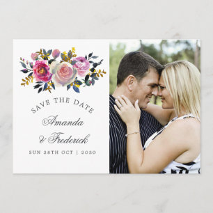 Trendy Colorway Waterverf Floral Save the Date