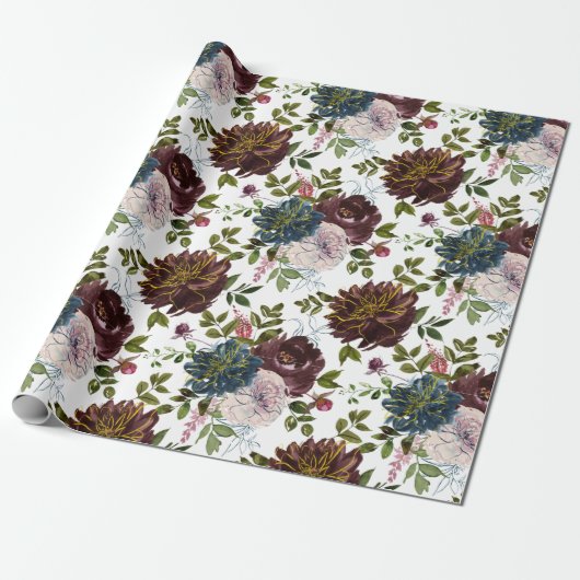 Trendy Colorways bloemenpatroon Cadeaupapier (Uitgerold)