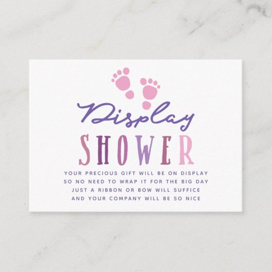 Trendy colorways Girl Baby shower Display Shower Informatiekaartje (Voorkant)