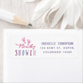 Trendy colorways Girl Baby shower Etiket (Insitu)