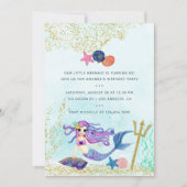 Trendy Colorways Mermaid themed Birthday Party Kaart (Voorkant)