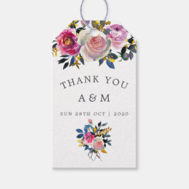 Trendy Colorways Waterverf Bloemenbruiloft Cadeaulabel