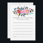 Trendy Colorways Waterverf Floral Bridal Advice Advieskaart<br><div class="desc">Rozen en pinda's met witte thema's geven advies over vrijgezellenfeest voor bruidskaarten met gouden accenten,  wazige roze en pruimen.</div>