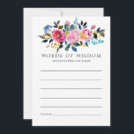 Trendy Colorways Waterverf Floral Bridal Advice Advieskaart<br><div class="desc">Rozen en pinda's met witte thema's geven advies over vrijgezellenfeest voor bruidskaarten met gouden accenten,  wazige roze en pruimen.</div>