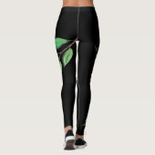 Trendy & Comfortabele Mode Floral Corsage Zwart Leggings (Achterkant)