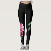 Trendy & Comfortabele Mode Floral Corsage Zwart Leggings (Voorkant)
