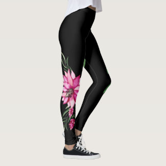 Trendy & Comfortabele Mode Floral Corsage Zwart Leggings