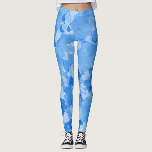 Trendy & comfortabele stijlen - Blue Hearts Mode Leggings (Voorkant)