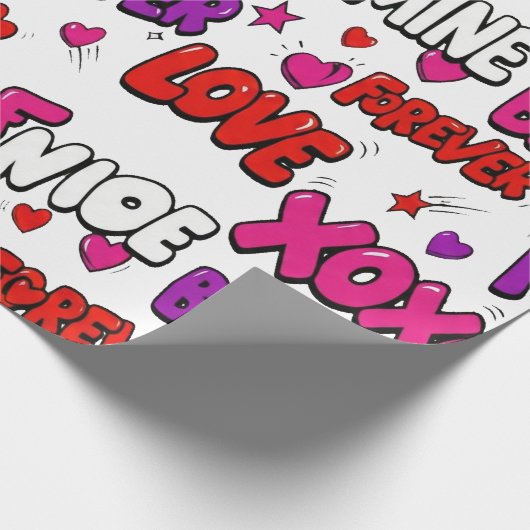 Trendy Comic Book Graffiti "Be Mine" Typography Cadeaupapier (Hoek)