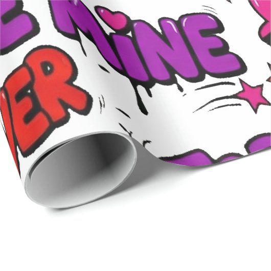 Trendy Comic Book Graffiti "Be Mine" Typography Cadeaupapier (Rol Hoek)
