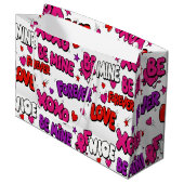 Trendy Comic Book Graffiti "Be Mine" Typography Groot Cadeauzakje (Voorkant Gekanteld)