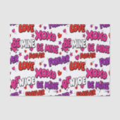 Trendy Comic Book Graffiti "Be Mine" Typography Tissuepapier (Voorkant)