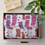 Trendy Comic Book Graffiti "Be Mine" Typography Tissuepapier (Geschenk)