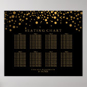 Trendy Confetti Golden-Stippen op de Zwarte Zitkaa Poster (Voorkant)