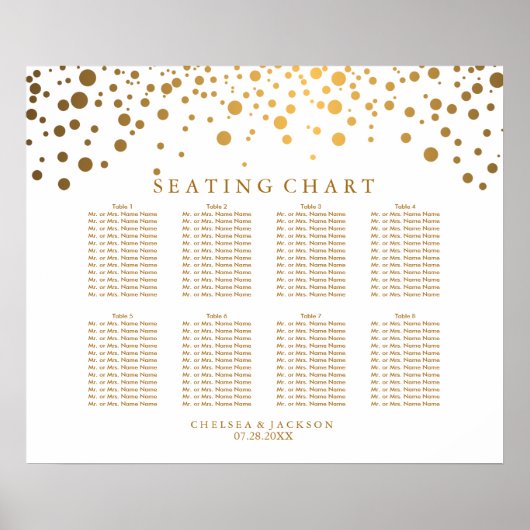 Trendy Confetti Golden Stippen - Zitkuur Poster (Voorkant)