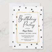 Trendy Confetti Polka Dots Verjaardagsfeest Kaart (Voorkant)