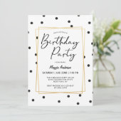 Trendy Confetti Polka Dots Verjaardagsfeest Kaart (Staand voorkant)