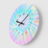 Trendy Confetti Rainbow Tie Dye Grote Klok (Hoek)