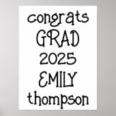 Trendy Congrats Afstudeerder Naam 2025 Afstuderen Poster (Voorkant)