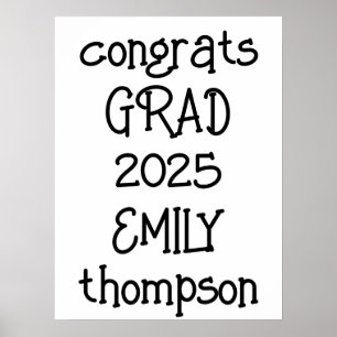 Trendy Congrats Afstudeerder Naam 2025 Afstuderen Poster