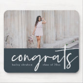 Trendy Congrats Afstuderen Foto Mousepad Muismat (Voorkant)