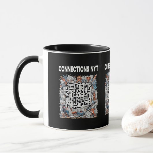 Trendy Connections NYT Design Zwart Mok (Met donut)