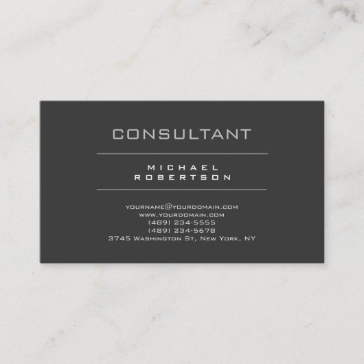 Trendy Consultant Grey Visitekaartje (Voorkant)
