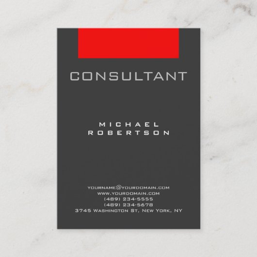 Trendy Consultant Red Gray Chubby Visitekaartje (Voorkant)
