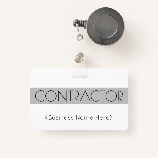 Trendy "CONTRACTOR"-badge Badge (Voorkant met intrekbare)