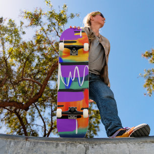 Trendy Cool Abstracte Kleurrijke Kunstwerk Mode Persoonlijk Skateboard
