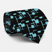 Trendy Cool Black/Blue Pattern Stropdas (Opgerold)