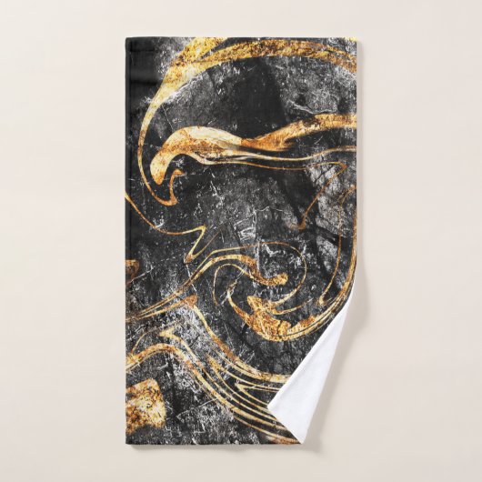 Trendy Cool Black Gold Marble Pattern Bad Handdoek (Handdoek)